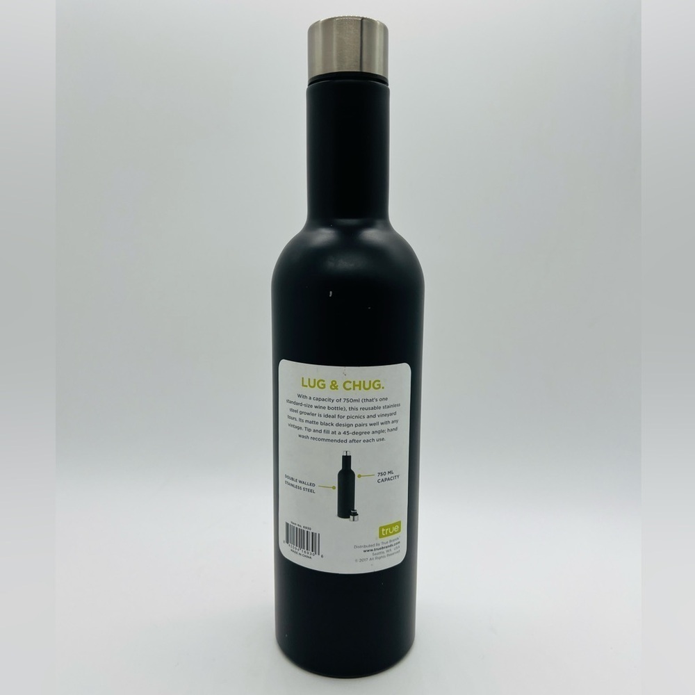 TRUE TANKED WINE GROWLER LUG & CHUG 750 ML DOUBLE WALLED STAINLESS STEEL NWT